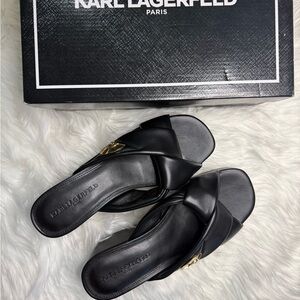 Karl Lagerfeld Black Textured Logo Shoe Box